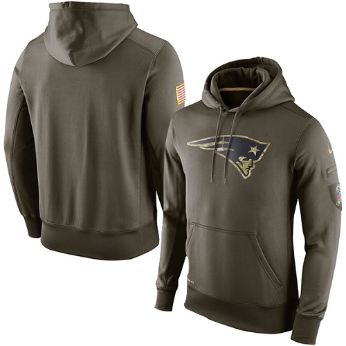 NFL Men's New England Patriots Nike Olive Salute To Service KO Performance Hoodie